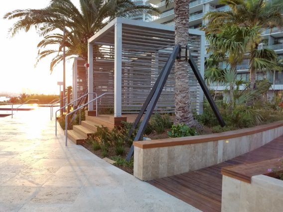PtrBlt Miami Apogee Pool Deck metal cabana structure