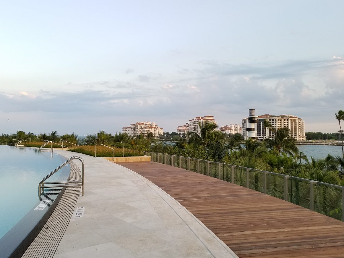 PtrBlt Miami Apogee Pool Deck with distant view of Miami