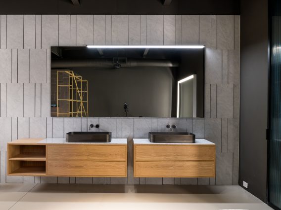 Boffi Showroom Miami double sinks in bathroom