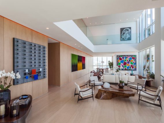 Continuum North Miami Private Residence living room and art collection