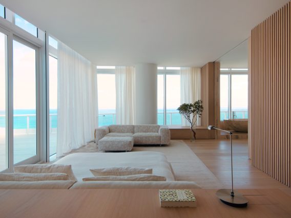 Continuum PH Miami residence living room with ocean view