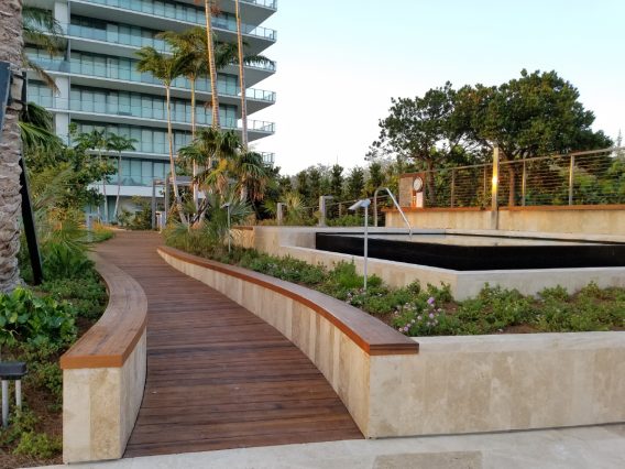 PtrBlt Miami Apogee winding Pool Deck with view of hotel