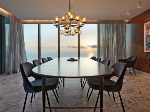 Carillon Miami residence dining room with ocean view