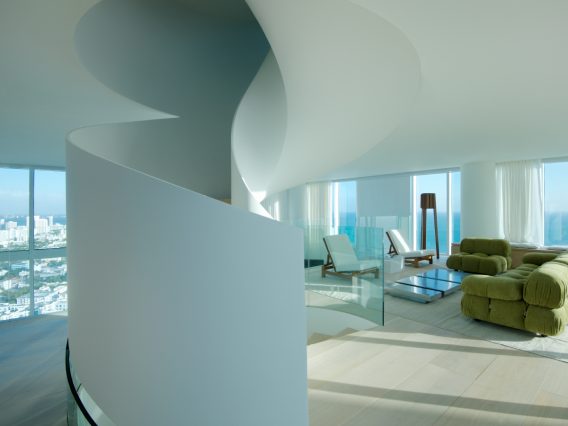 PtrBlt Miami Continuum residence spiral staircase from behind