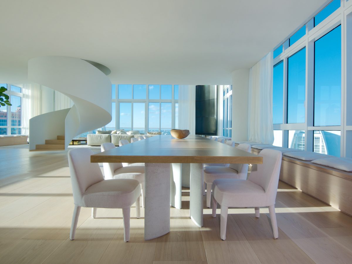 Continuum PH Miami residence dining table with ocean view