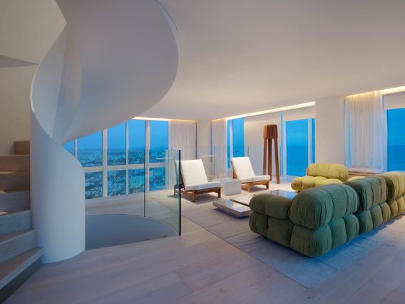 Continuum Miami residence living room with ocean view